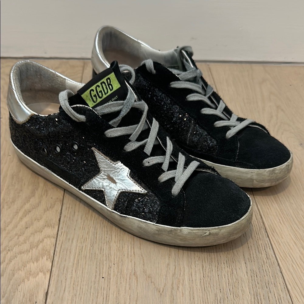 Golden Goose Black and Silver Sneakers